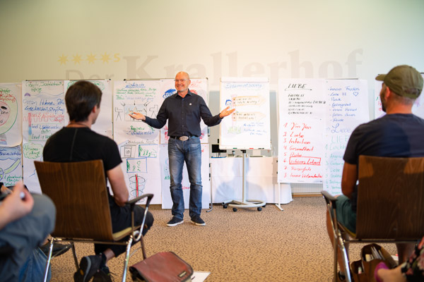 Frank Endreß - Seminarleiter der PALLAS-Seminare vor einer Seminargruppe